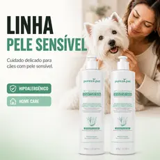 Kit Shampoo Condicionador Pet Hipoalergênico Kit Shampoo Pet Cães Gatos Pele Sensível 300ml