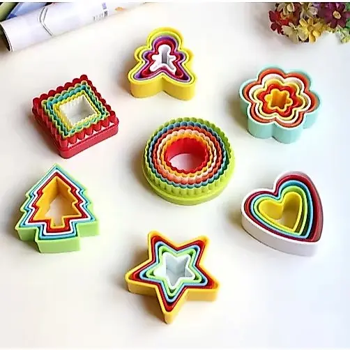 KIT C/7 Modelos Diferentes Cortador Marcador Artigo de Confeitaria Pasta Americana Biscuit