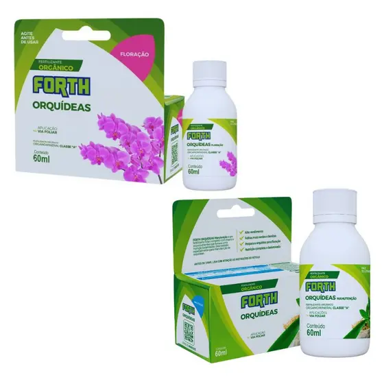 Kit Fertilizante Orgânico Classe A Concentrado Forth Orquídeas Floração E Manutenção 60ml