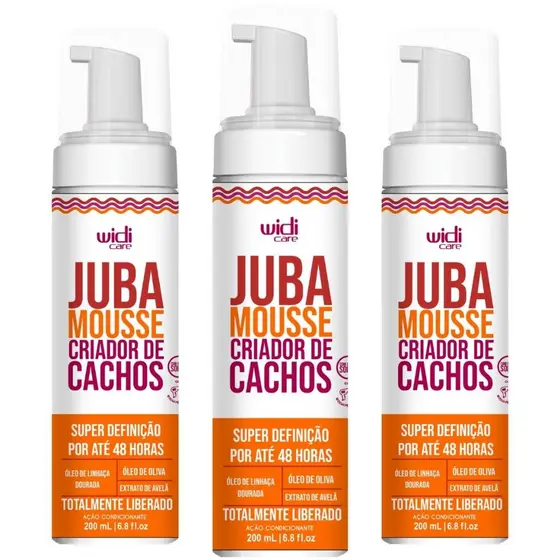 Kit 3 Juba Mousse Criador e Modelador De Cachos Super Definição 200ml Widi Care