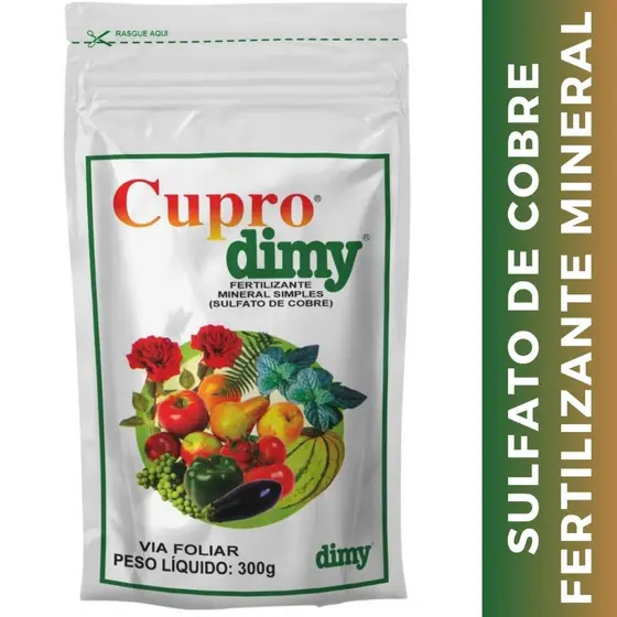 Fertilizante Fungicida Cupro Sulfato De Cobre Em Pó 300g - Dimy