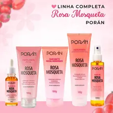 Kit Cuidado Com A Pele Escolha O Seu Porán Rosa Mosqueta - Hidratante, Sabonete Líquido, Esfoliante, Óleo Facial e Óleo