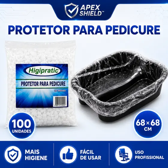 Protetor Plástico para Pedicure Descartável 100UN – Uso Profissional