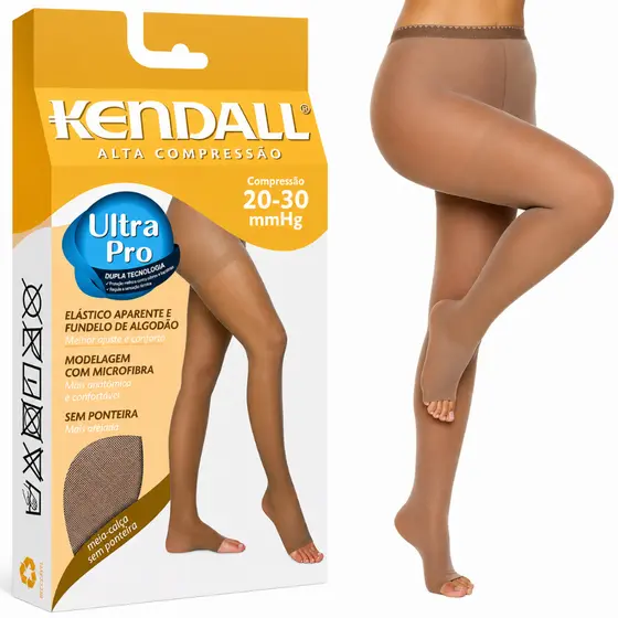 Meia Calça Kendall Compressão 20-30mmHg Sem ponteira Varizes Confortável Pós Operatório