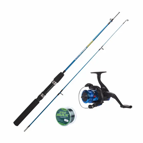 Kit Pesca Vara Dharma 2 Partes 1,50m + Molinete Dh C/ Linha