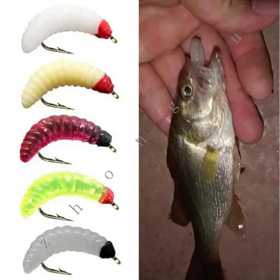 10 pecas Iscas Macias De Pesca 2cm/0.4g Com Anzol