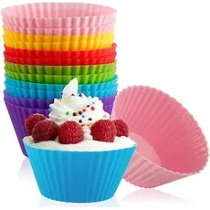 Conjunto com 12 Forminhas de Silicone Redondas | Mini Formas para Cupcake, Muffin e Doces ENVIO IMEDIATO