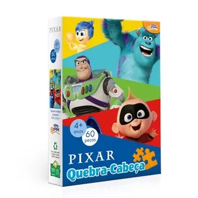 Quebra Cabeça Pixar 60 Peças - Toyster 8051