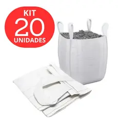 Kit 20 Saco Big Bag Reforçado Rafia Sacos Para Ensacar - Reciclagem - Entulho -  Poda Jardinagem e Construção 1000kg 1m³