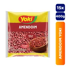 Kit 15x Pacotes Amendoim Cru Branco Yoki 400g