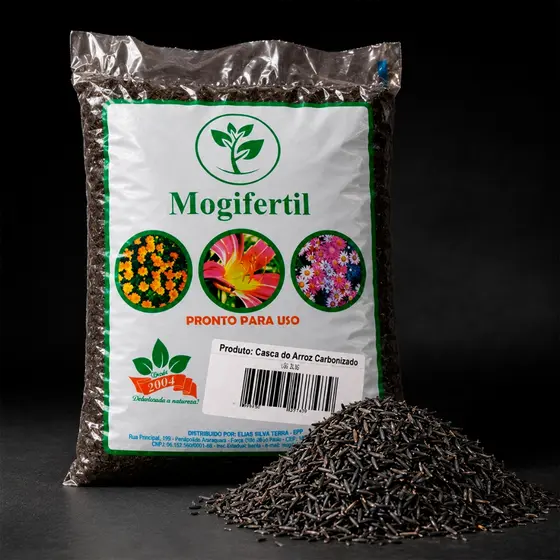 Casca De Arroz Carbonizada Substrato Para Horta Jardim Plantas Vaso Cultivo Orquídea Terrário