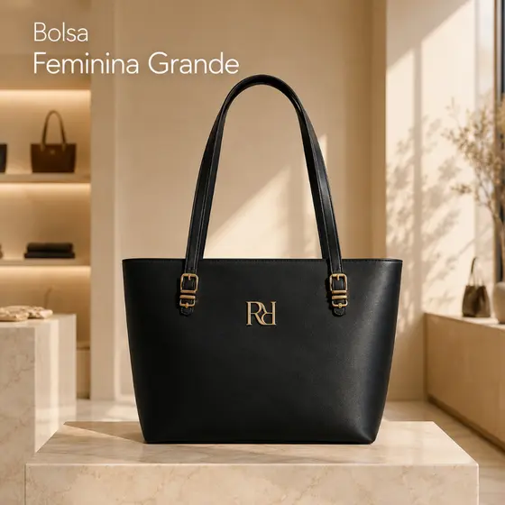 Bolsa Feminina Sacola Grande Com Zíper Para Trabalho Faculdade Dia a Dia Elegante