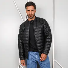 Jaqueta Couro Masculina Forrada Casaco Impermeável Peluciada Bolso Interno Peluciada Zíper Gola Alta
