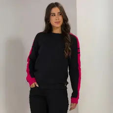 Blusa Feminina Moletom sem Capuz Gola Redonda Barra e Punho Canelada Casaco Suéter Tradicional