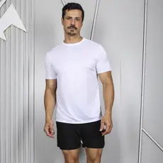Camiseta Masculina Dry Fit UV 30 Manga Curta Esportiva Tradicional Verão Lisa Treino Casual Leve