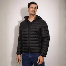 Jaqueta Masculina Bobojaco Puffer Nylon Impermeável Bolso Interno Capuz Removível Casaco Gominho