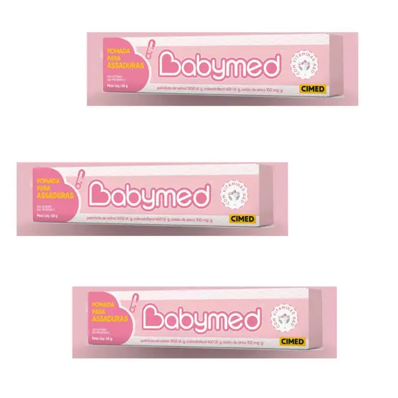 KIit com 3 unidades pomada babymed assadura 45g.