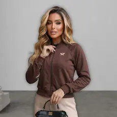 Moletom Feminino com Zíper Casual Inverno Quentinho Confortável Estiloso