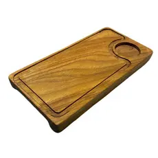Tabua de madeira para carne e petiscos 30 X 15 X 3