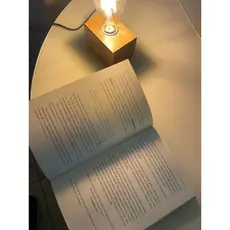 Luminária de mesa retrô de madeira, suporte de base de lâmpada de mesa vintage, luz de mesa, decoração de cabeceira