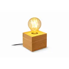 Abajur de Madeira para Lâmpada Retrô Luminária Decorativa Minimalista para Quarto e Sala Luz Aconchegante para Decoração
