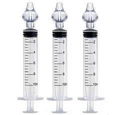 Kit de Seringas 10 ML para Lavagem  Limpeza Nasal Higienização Adulto e Infantil bico em silicone