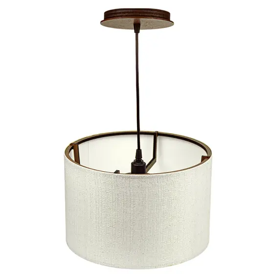 Pendente De Teto Cúpula Lustre Decoração Retrô Rústico Artesanal Cor Branco Luminária Bivolt