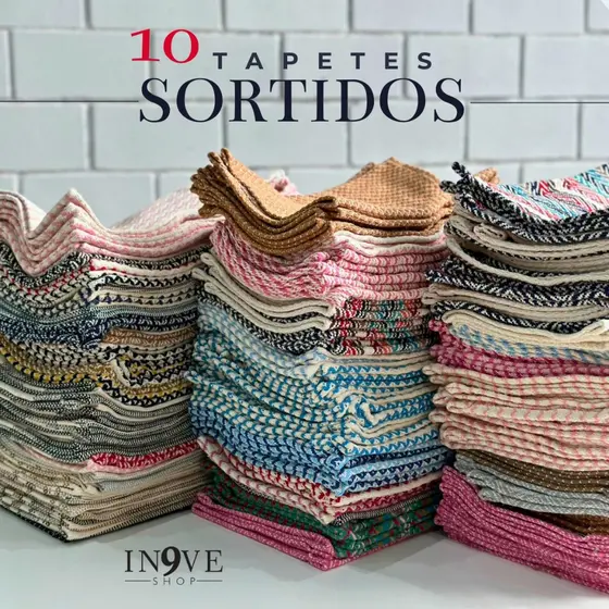 Kit 10 /5 /3 Tapetes Para Porta Sala Cozinha Banheiro 100%Algodão Atacado Medida 0,40x0,50cm
