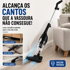 Aspirador de Pó Vertical e Portátil 2 em 1 600W 13KPa Sucção Forte 110V Reservatório 1,2L