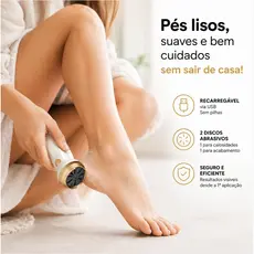 Esfoliador Elétrico Para Pés Recarregável USB Removedor de Calos 2 Discos