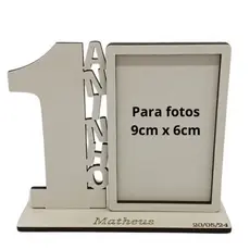 10 lembrancinhas personalizadas aniversário 1 aninho mini porta-retrato mdf