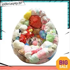 Large Clear Stuffed Bean Bags Chair Cover Lazy Sofas Seat Cover Plush Toy Storage Child Adult - No Filler Included