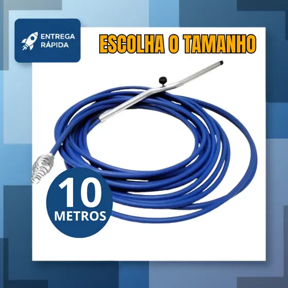 Desentupidor Manual 5 ou 10 metros Vaso Sanitário, Pias, Ralos, Tanques, Lavatorios
