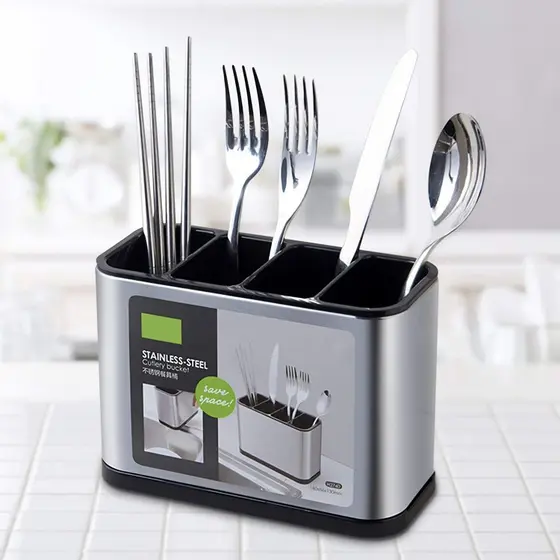 Porta Talheres Escorredor Aço Inox Vazado Pia Cozinha