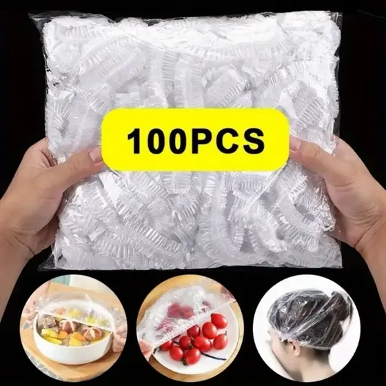 KIT 100/200/300 Tampa De Plástico Descartável Para Alimento
