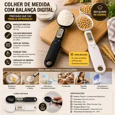 COLHER DE MEDIDA COM BALANÇA  DIGITAL LCD MEDIDOR DE ALTA PRECISÃO Até 0,1g 500g