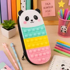 Estojo Escolar Divertido Infantil Animais Coloridos Material Escolar Organizador Criativo