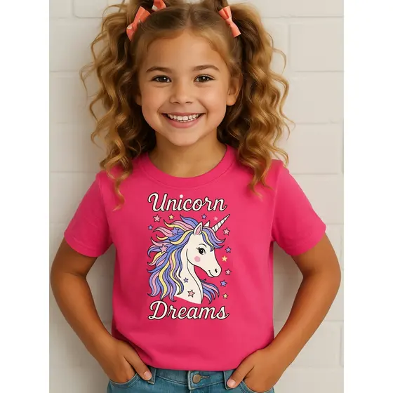 Camiseta Blusa Unicórnio Infantis 100% Algodão Desenhos Escola