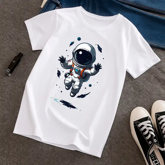 Camiseta Infantil Juvenil Astronauta 100% Algodão Look Street Geek Jovem