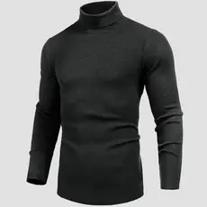 Blusa Cacharrel Masculina Canelada Manga Longa Gola Alta