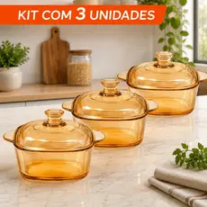 Travessa de Vidro Âmbar com Tampa 800ml/850ml para Mesa Posta Premium