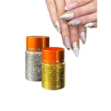 Potinho Folhas De Ouro Picada para Decoração de Unhas Encapsulamento
