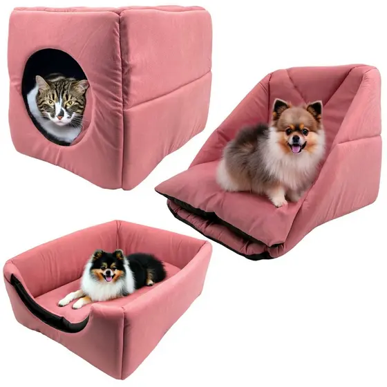 Cama Pet 3em1 Suede Médio para Cachorro e Gato Toca Sofá Caminha