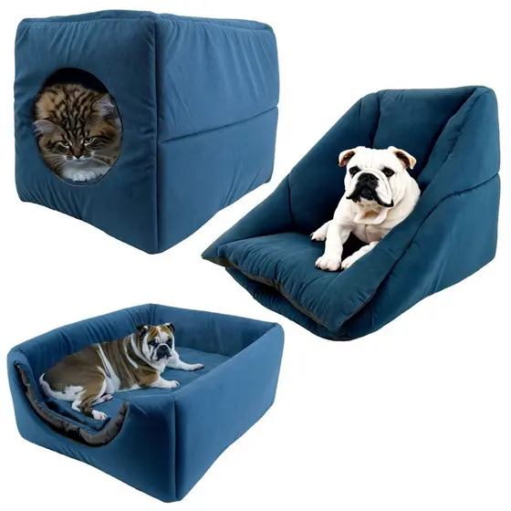 Cama Pet 3em1 Suede Grande para Cachorro e Gato Toca Sofá Caminha