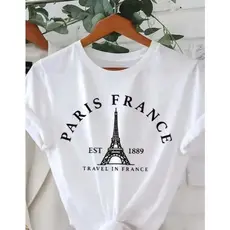 Camiseta Paris Premium 100% Algodao Personalizada Feminina