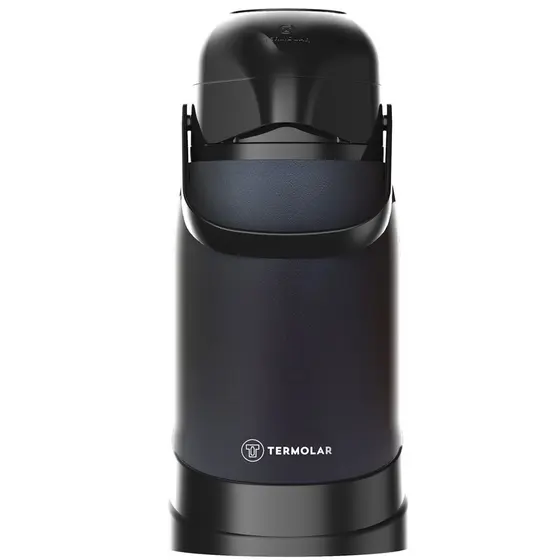 Garrafa Térmica 100% Inox Preta Revolution 1.2l Com Bomba Termolar