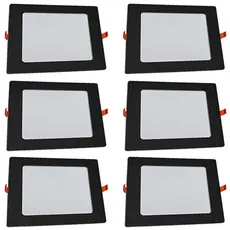 Kit 6 Luminária Painel Plafon Quadrado Embutir 18W Luz Branco Frio 6500K 127v 220v Avant