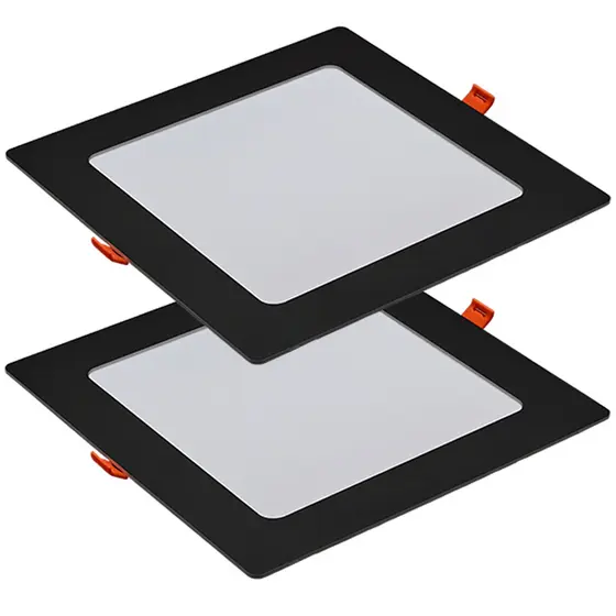 2 Luminária de Gesso Teto Painel Plafon Quadrado Embutir 18w 6500K Bv
