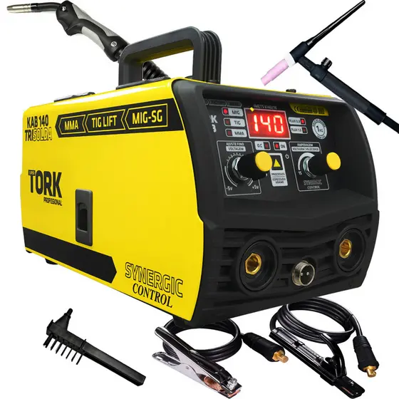 Maquina Tri Solda Inversor 140a Mig Eletrodo 220v + Tocha Tig