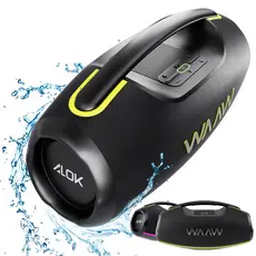 Caixa de Som Portátil 180W RMS com Bluetooth Hyperboom 1000 Até 12 Horas IPX7 Luz Led Waaw
